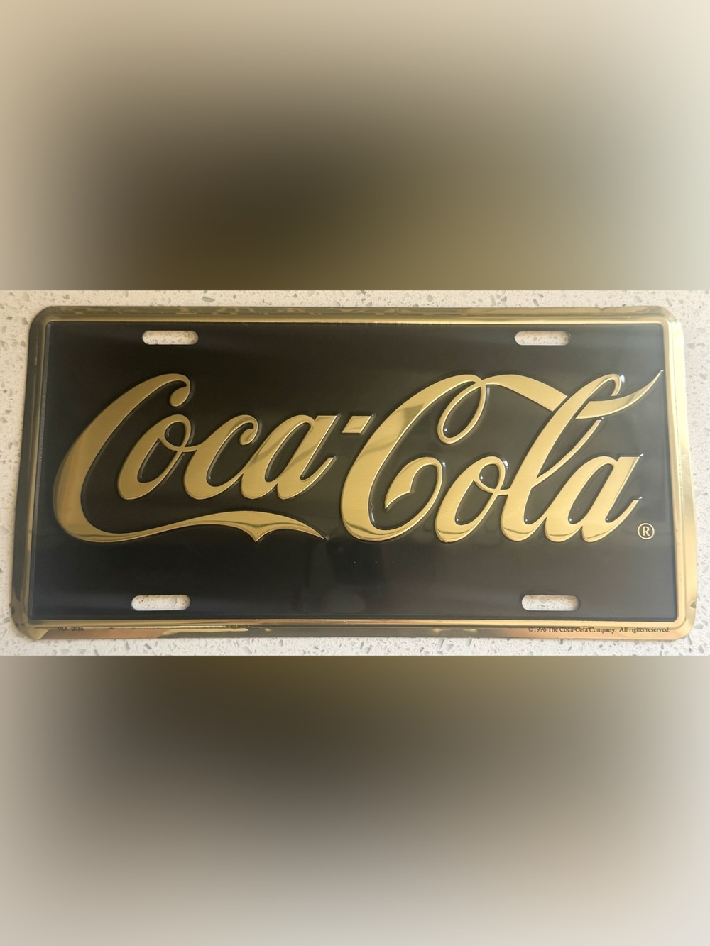 Coca-Cola Black Gold Novelty Collectible License Plate Sign Metal - Picture 2 of 5